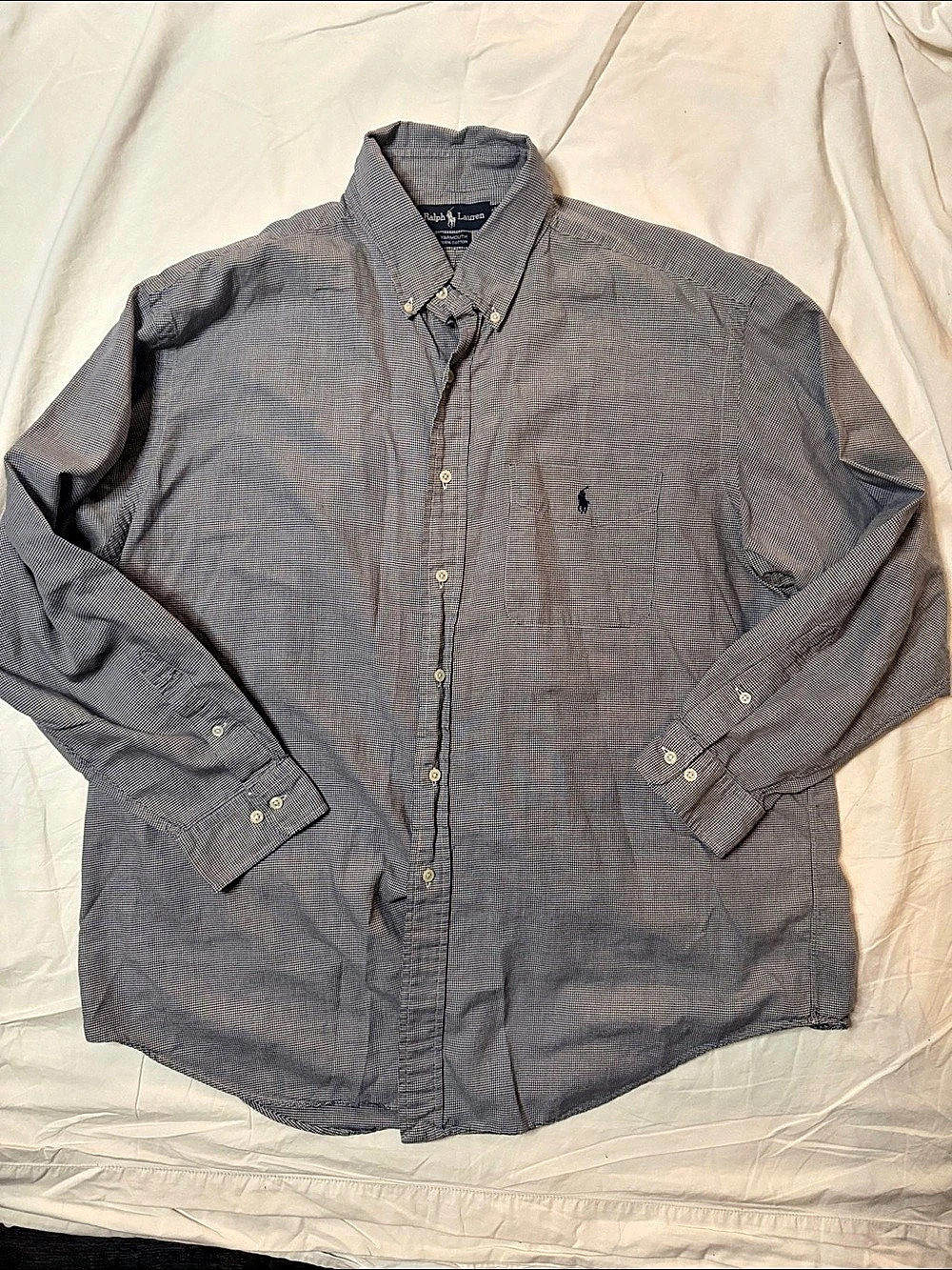 Ralph Lauren Yarmouth Houndstooth Cotton Button Down Size XL